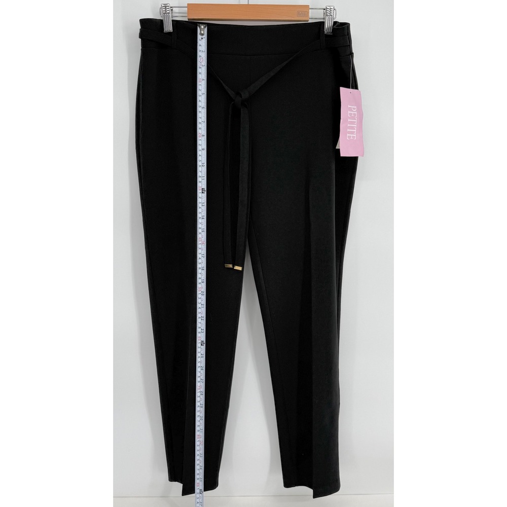 New York Clothing Company Black Tapered Belted Trousers Pants Womens Sz 14P NWT - Picture 2 of 12